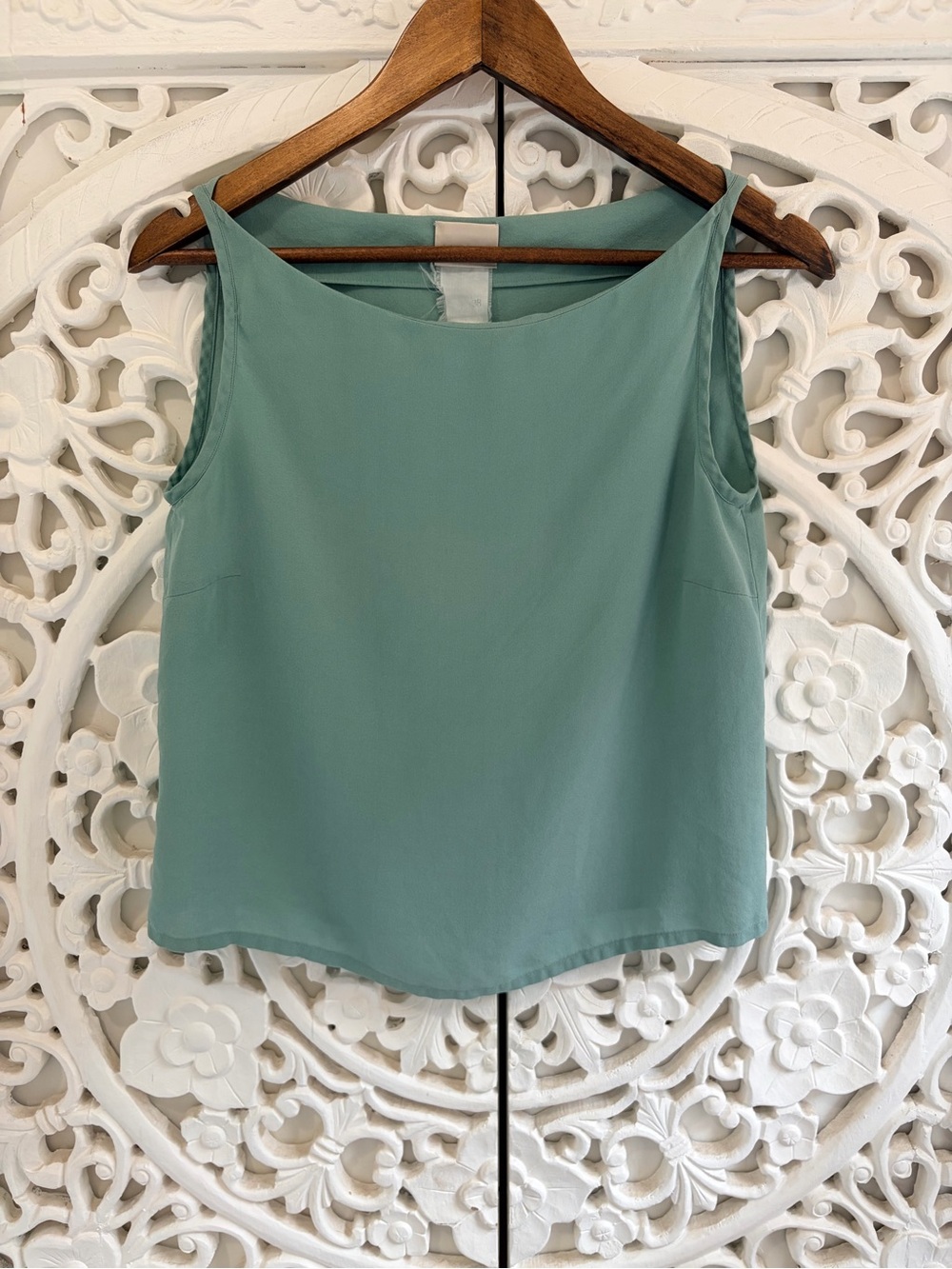 Vintage MONDI Made in Germany Sleeveless Blouse Size 38 Seafoam Green